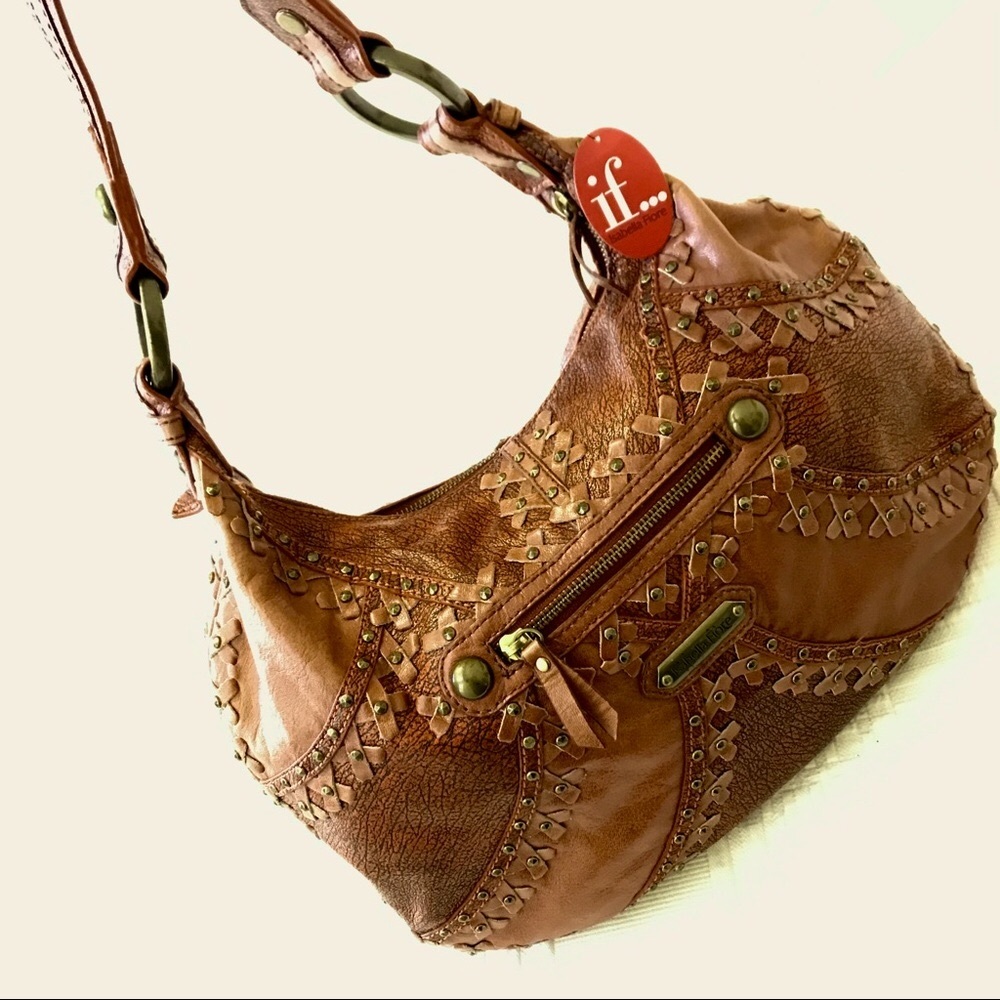 Isabella Fiore Hobo Bag, Leather, Rustic/Brown,